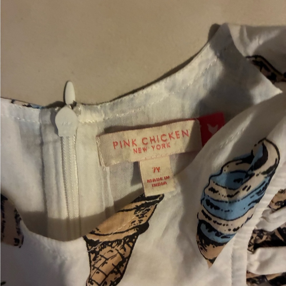 Pink Chicken Ice Cream Cone Print Dress - Picture 3 of 4
